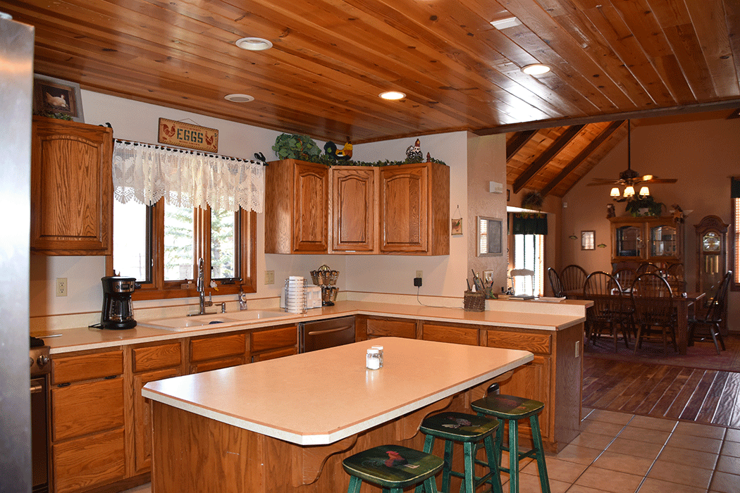 from kithen to living - dining area